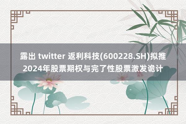 露出 twitter 返利科技(600228.SH)拟推2024年股票期权与完了性股票激发诡计