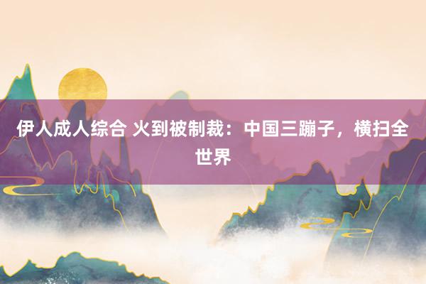 伊人成人综合 火到被制裁：中国三蹦子，横扫全世界