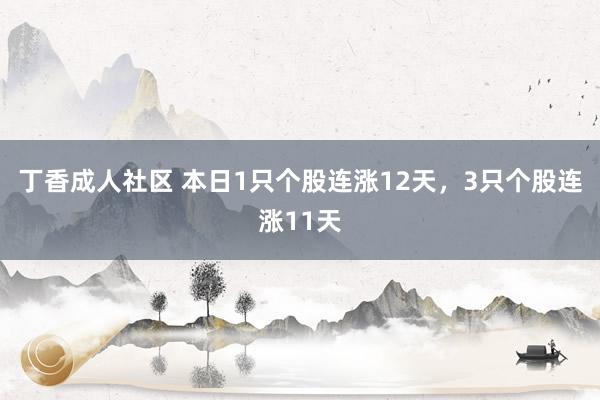 丁香成人社区 本日1只个股连涨12天，3只个股连涨11天