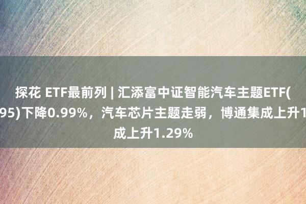 探花 ETF最前列 | 汇添富中证智能汽车主题ETF(159795)下降0.99%，汽车芯片主题走弱，博通集成上升1.29%