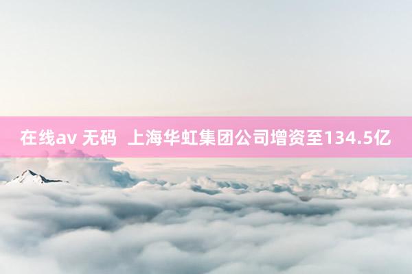 在线av 无码  上海华虹集团公司增资至134.5亿
