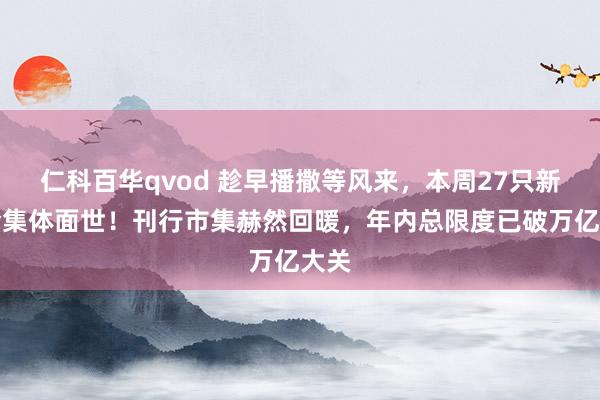 仁科百华qvod 趁早播撒等风来，本周27只新基金集体面世！刊行市集赫然回暖，年内总限度已破万亿大关