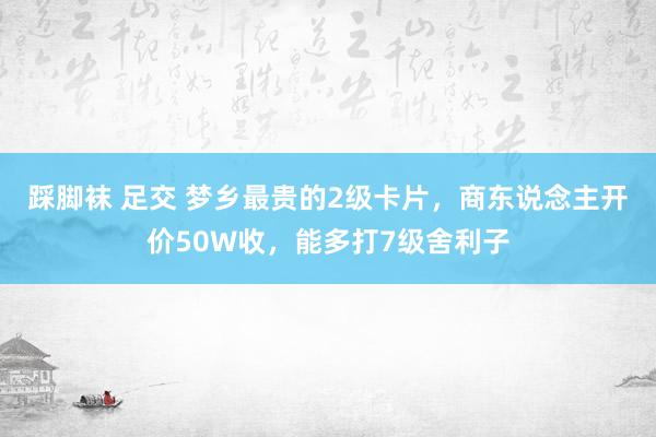 踩脚袜 足交 梦乡最贵的2级卡片，商东说念主开价50W收，能多打7级舍利子