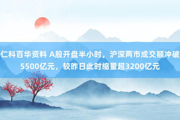 仁科百华资料 A股开盘半小时，沪深两市成交额冲破5500亿元，较昨日此时缩量超3200亿元