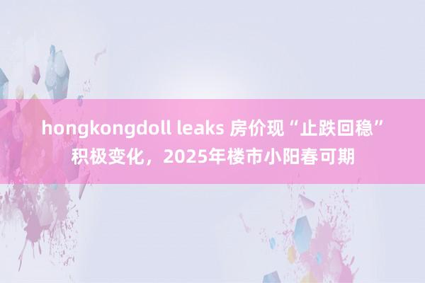 hongkongdoll leaks 房价现“止跌回稳”积极变化，2025年楼市小阳春可期