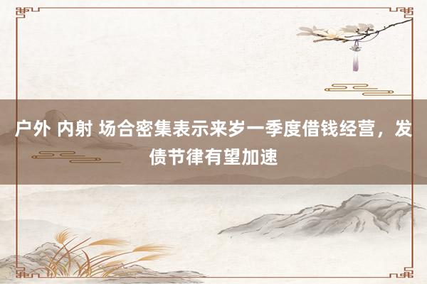 户外 内射 场合密集表示来岁一季度借钱经营，发债节律有望加速