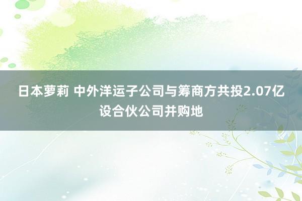 日本萝莉 中外洋运子公司与筹商方共投2.07亿设合伙公司并购地