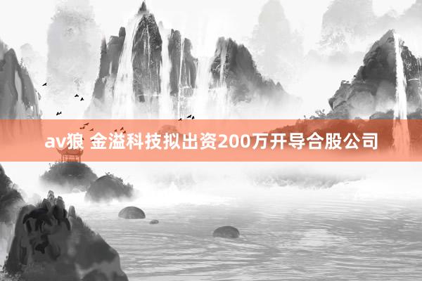 av狼 金溢科技拟出资200万开导合股公司