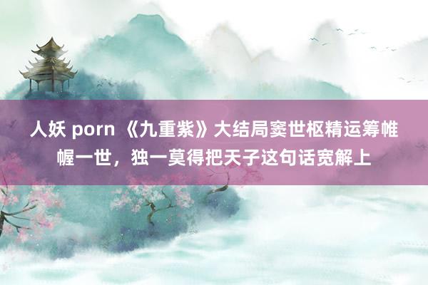 人妖 porn 《九重紫》大结局窦世枢精运筹帷幄一世，独一莫得把天子这句话宽解上