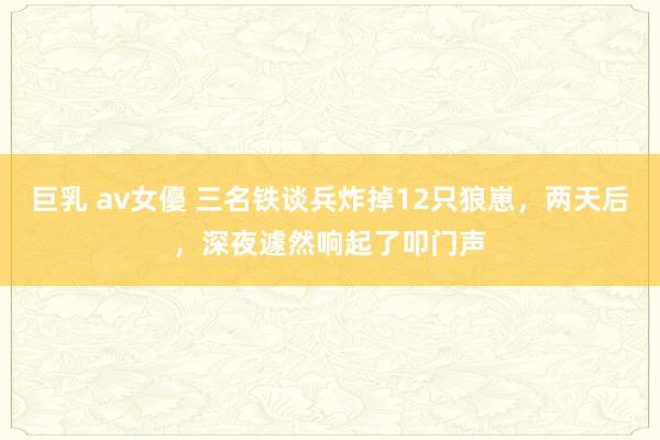 巨乳 av女優 三名铁谈兵炸掉12只狼崽，两天后，深夜遽然响起了叩门声