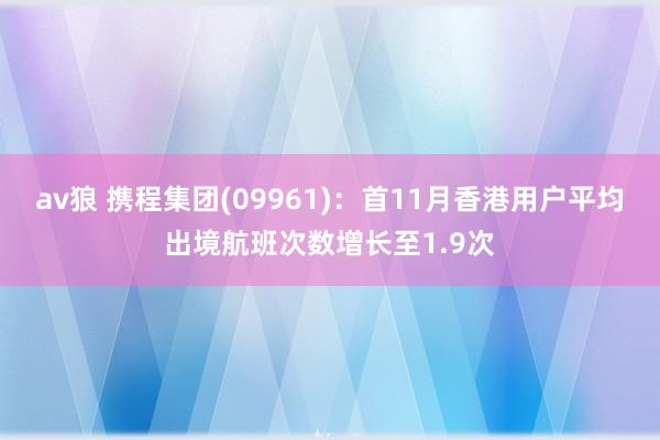 av狼 携程集团(09961)：首11月香港用户平均出境航班次数增长至1.9次