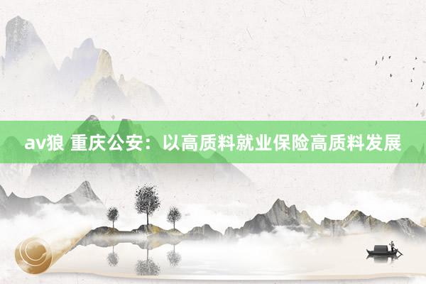 av狼 重庆公安：以高质料就业保险高质料发展