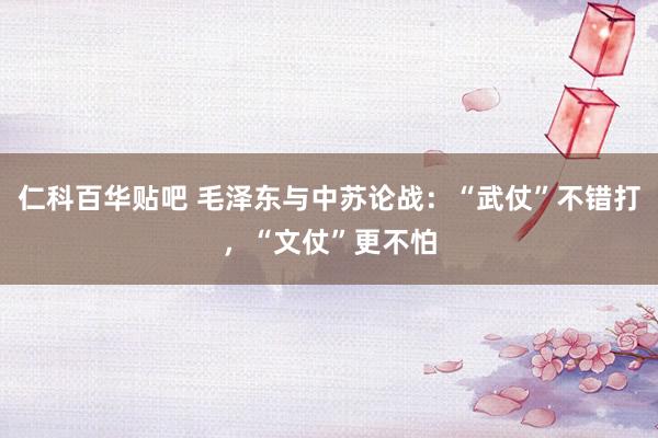 仁科百华贴吧 毛泽东与中苏论战：“武仗”不错打，“文仗”更不怕