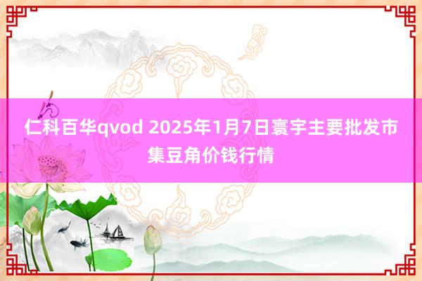 仁科百华qvod 2025年1月7日寰宇主要批发市集豆角价钱行情