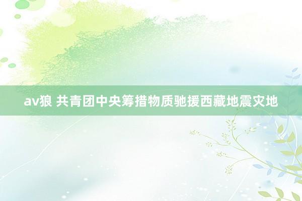 av狼 共青团中央筹措物质驰援西藏地震灾地