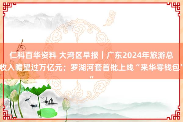 仁科百华资料 大湾区早报｜广东2024年旅游总收入瞻望过万亿元；罗湖河套首批上线“来华零钱包”