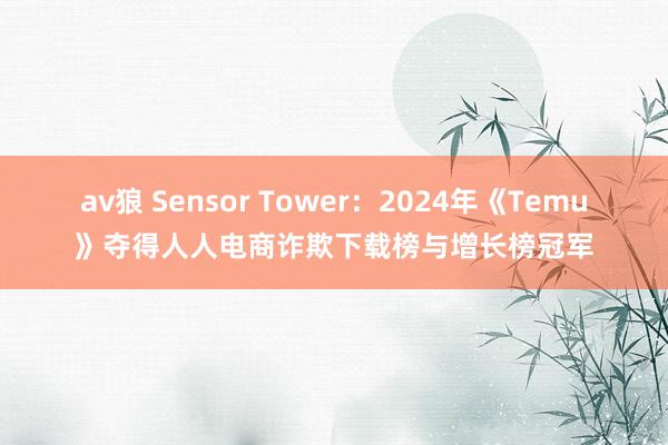 av狼 Sensor Tower：2024年《Temu》夺得人人电商诈欺下载榜与增长榜冠军