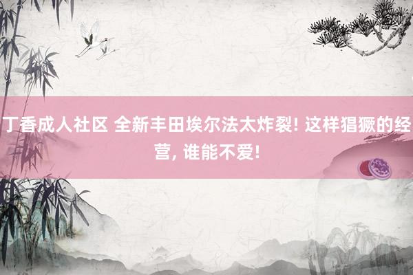 丁香成人社区 全新丰田埃尔法太炸裂! 这样猖獗的经营， 谁能不爱!