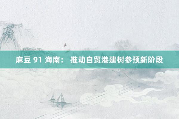 麻豆 91 海南： 推动自贸港建树参预新阶段
