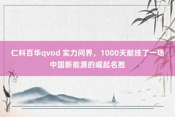 仁科百华qvod 实力问界，1000天献技了一场中国新能源的崛起名胜