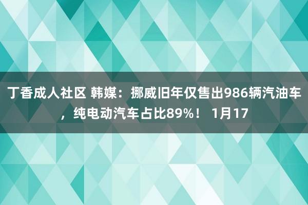 丁香成人社区 韩媒：挪威旧年仅售出986辆汽油车，纯电动汽车占比89%！ 1月17