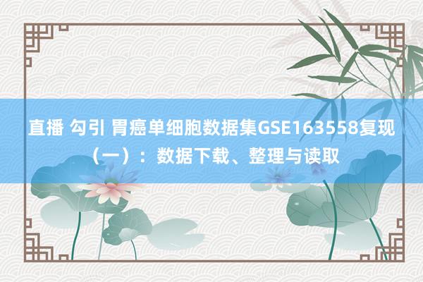 直播 勾引 胃癌单细胞数据集GSE163558复现（一）：数据下载、整理与读取