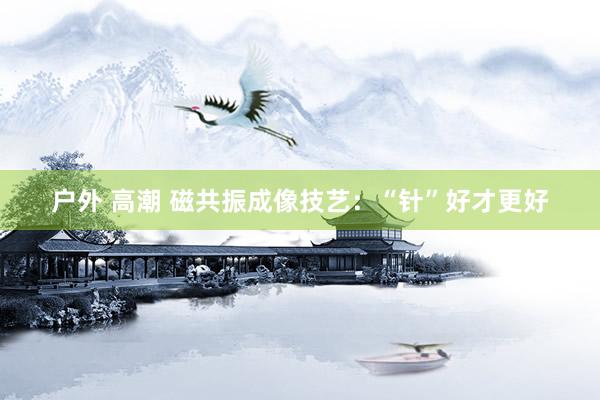 户外 高潮 磁共振成像技艺：“针”好才更好