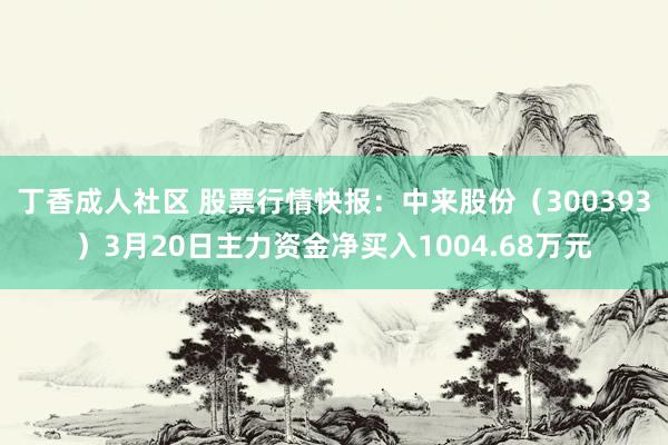丁香成人社区 股票行情快报：中来股份（300393）3月20日主力资金净买入1004.68万元
