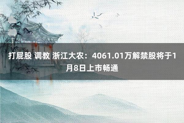 打屁股 调教 浙江大农：4061.01万解禁股将于1月8日上市畅通