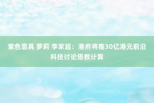 紫色面具 萝莉 李家超：港府将推30亿港元前沿科技讨论搭救计算