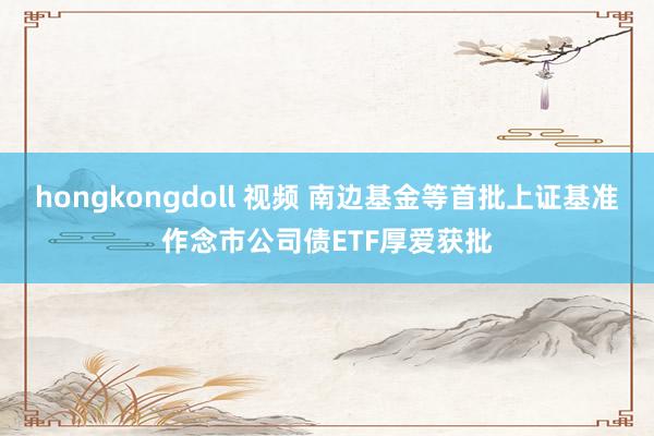 hongkongdoll 视频 南边基金等首批上证基准作念市公司债ETF厚爱获批