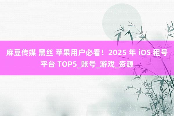 麻豆传媒 黑丝 苹果用户必看！2025 年 iOS 租号平台 TOP5_账号_游戏_资源