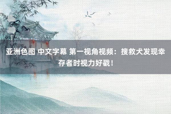 亚洲色图 中文字幕 第一视角视频：搜救犬发现幸存者时视力好戳！