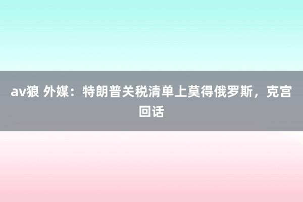 av狼 外媒:特朗普关税清单上莫得俄罗斯,克宫回话