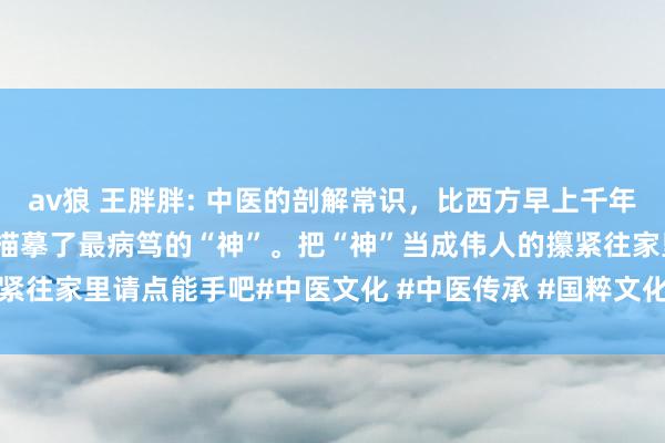 av狼 王胖胖: 中医的剖解常识，比西方早上千年，况且不仅仅描摹形，<a href=