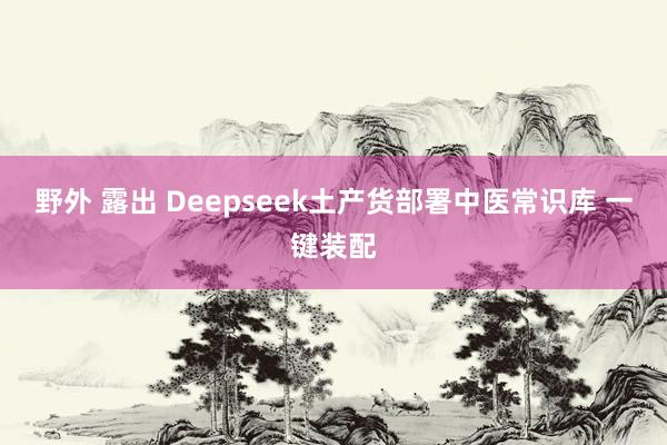 野外 露出 Deepseek土产货部署中医常识库 一键装配