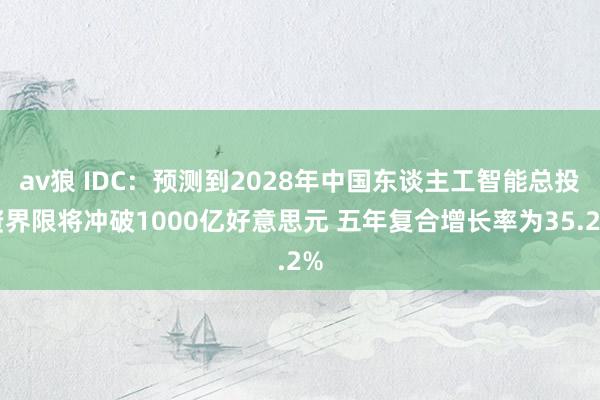 av狼 IDC：预测到2028年中国东谈主工智能总投资界限将冲破1000亿好意思元 五年复合增长率为35.2%