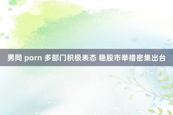 男同 porn 多部门积极表态 稳股市举措密集出台