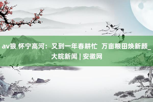 av狼 怀宁高河：又到一年春耕忙  万亩粮田焕新颜_大皖新闻 | 安徽网