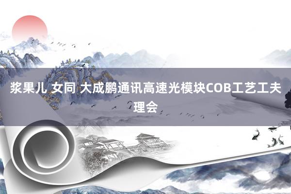浆果儿 女同 大成鹏通讯高速光模块COB工艺工夫理会
