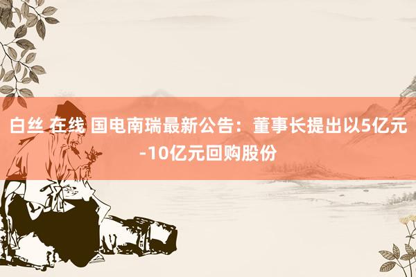 白丝 在线 国电南瑞最新公告：董事长提出以5亿元-10亿元回购股份