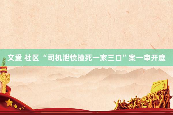 文爱 社区 “司机泄愤撞死一家三口”案一审开庭