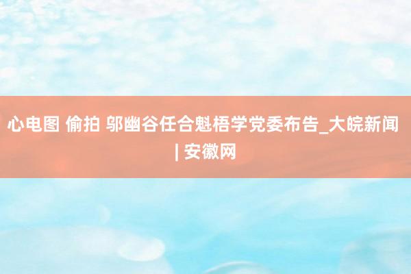 心电图 偷拍 邬幽谷任合魁梧学党委布告_大皖新闻 | 安徽网