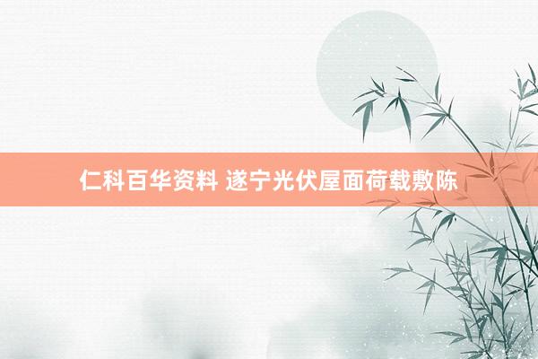 仁科百华资料 遂宁光伏屋面荷载敷陈