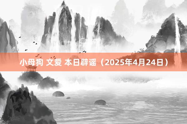 小母狗 文爱 本日辟谣（2025年4月24日）