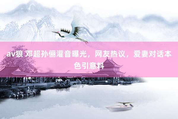 av狼 邓超孙俪灌音曝光，网友热议，爱妻对话本色引意料